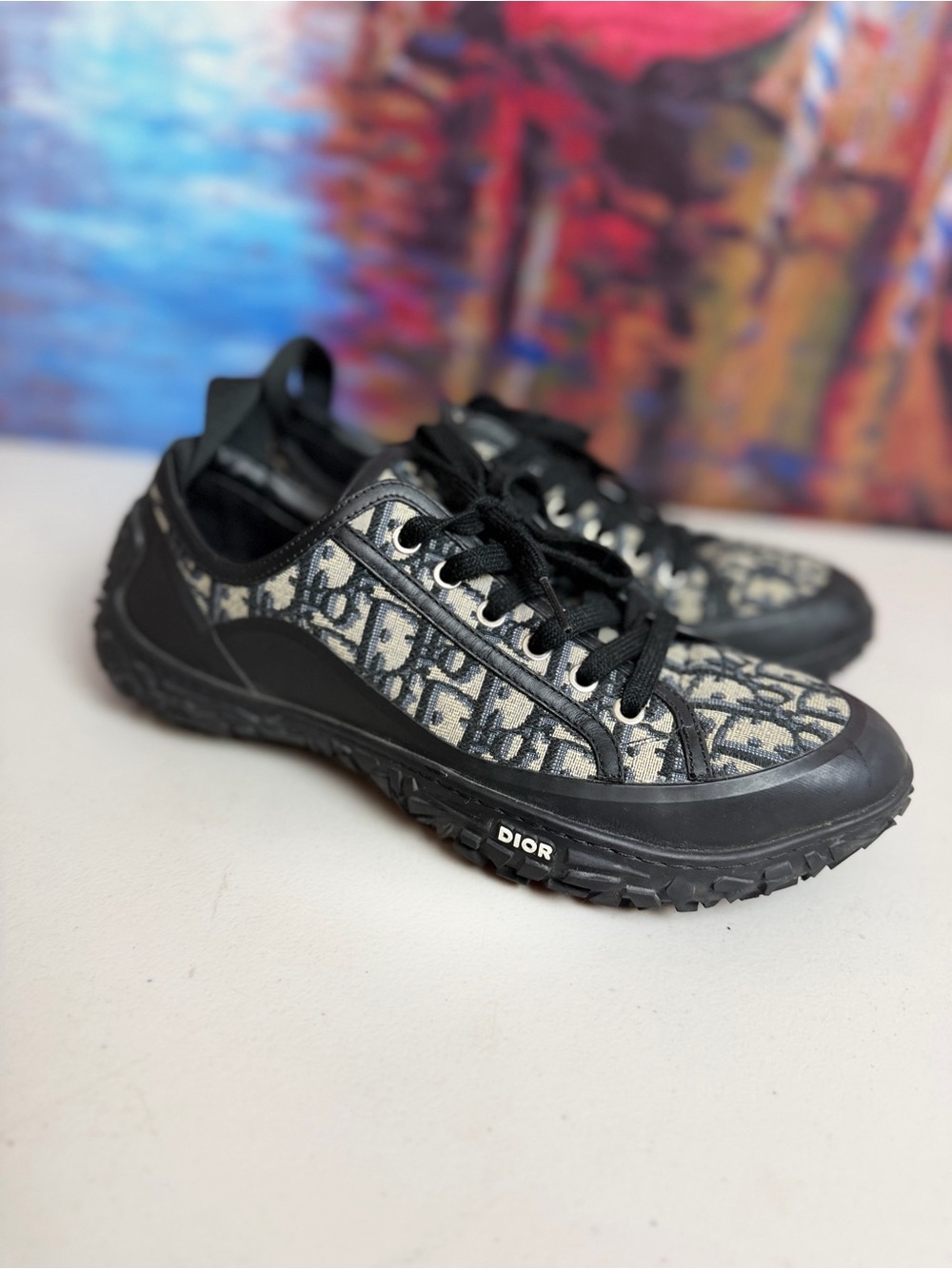 Dior B28 Diorizon Oblique Sneakers Black Beige EU 42